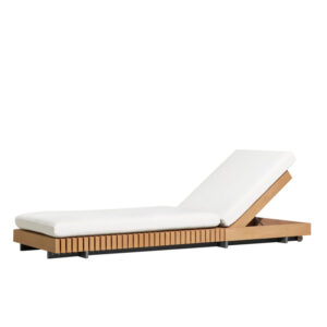 Teak waterproof and sun-proof lounge bed with cushion