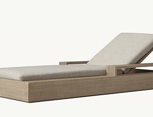 Teak waterproof and sun-proof lounge bed with cushion