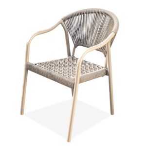 PE Rope Handwoven Aluminum Alloy Dining Chair