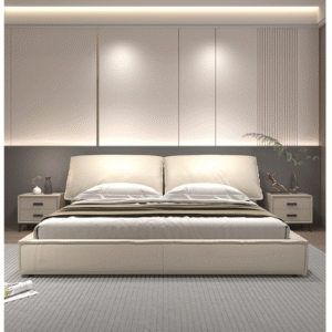 Top-grain leather soft bed